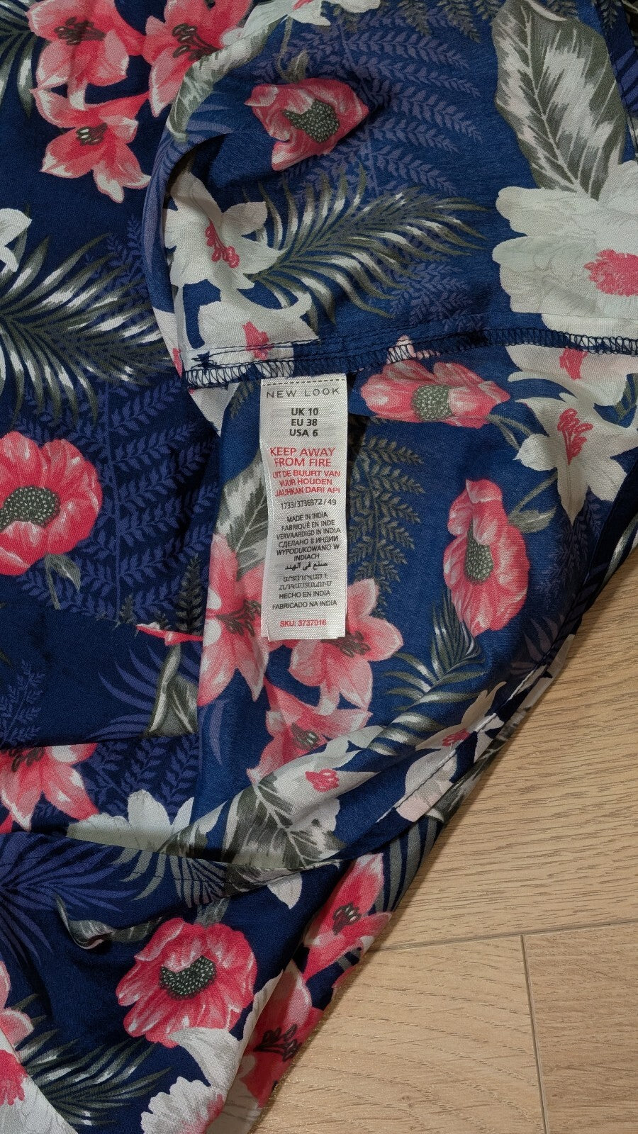 New Look Women's Floral Dress - Blue - Size 10