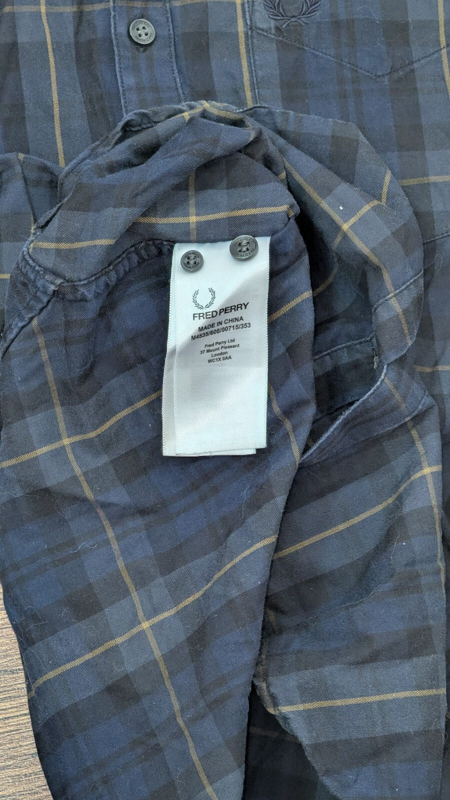 Fred Perry Men's Check Shirt - Navy - Size Small