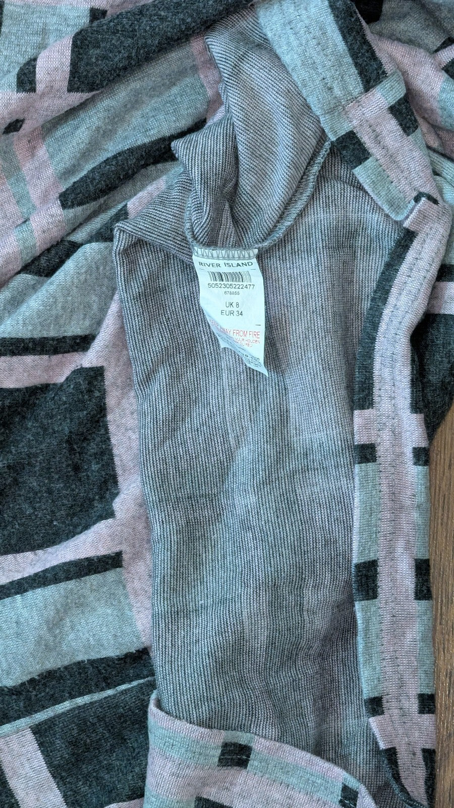 River Island Women's Check Dress - Grey - Size 8