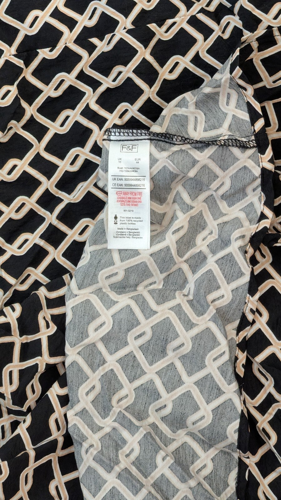 F&F Women's Dress - Black - Size 16