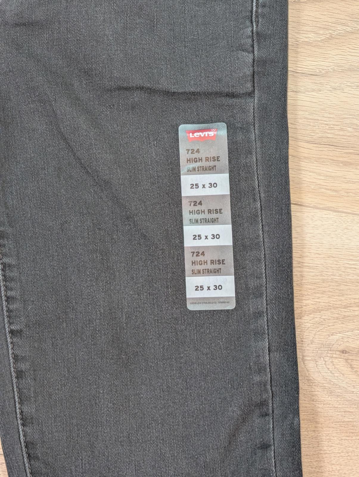 Levi's Women's 724 High Rise Straight Jeans - Grey - Size 25W 30L