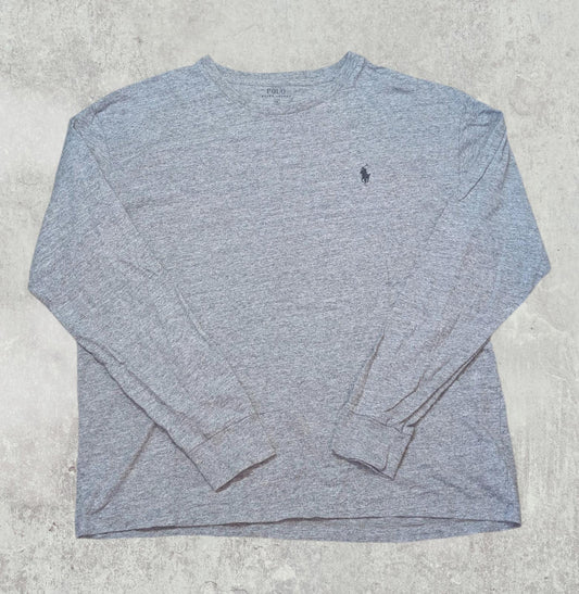 Ralph Lauren Men's Long Sleeved T Shirt - Grey - Size Medium