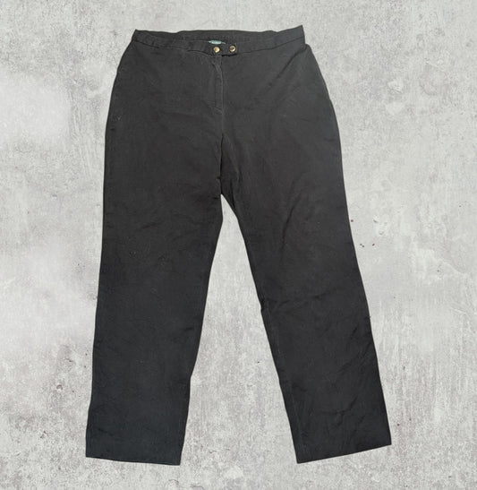 Lauren Ralph Lauren Women's Trousers - Black - Size 36W 29L