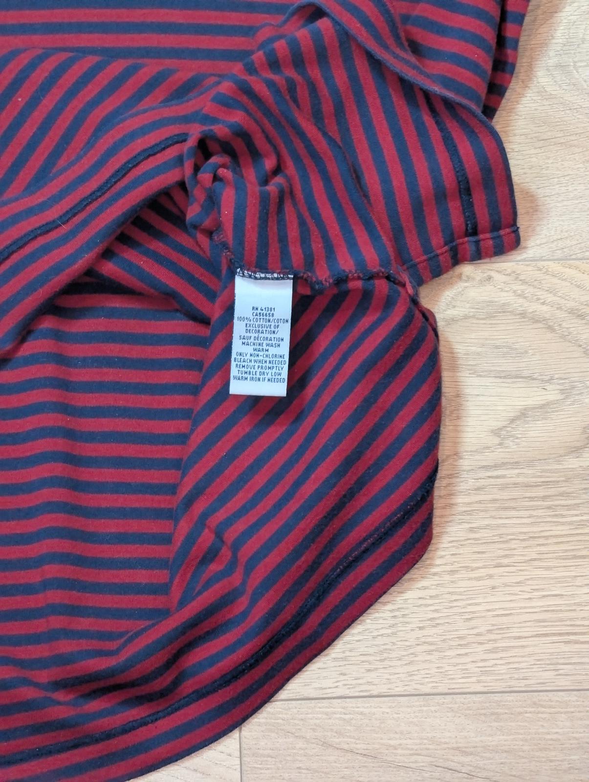 Ralph Lauren Men's Striped Polo T Shirt - Burgundy - Size Large