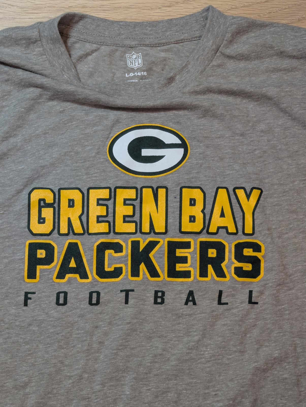 NFL Kids Green Bay Packers T Shirt - Grey - Size Large