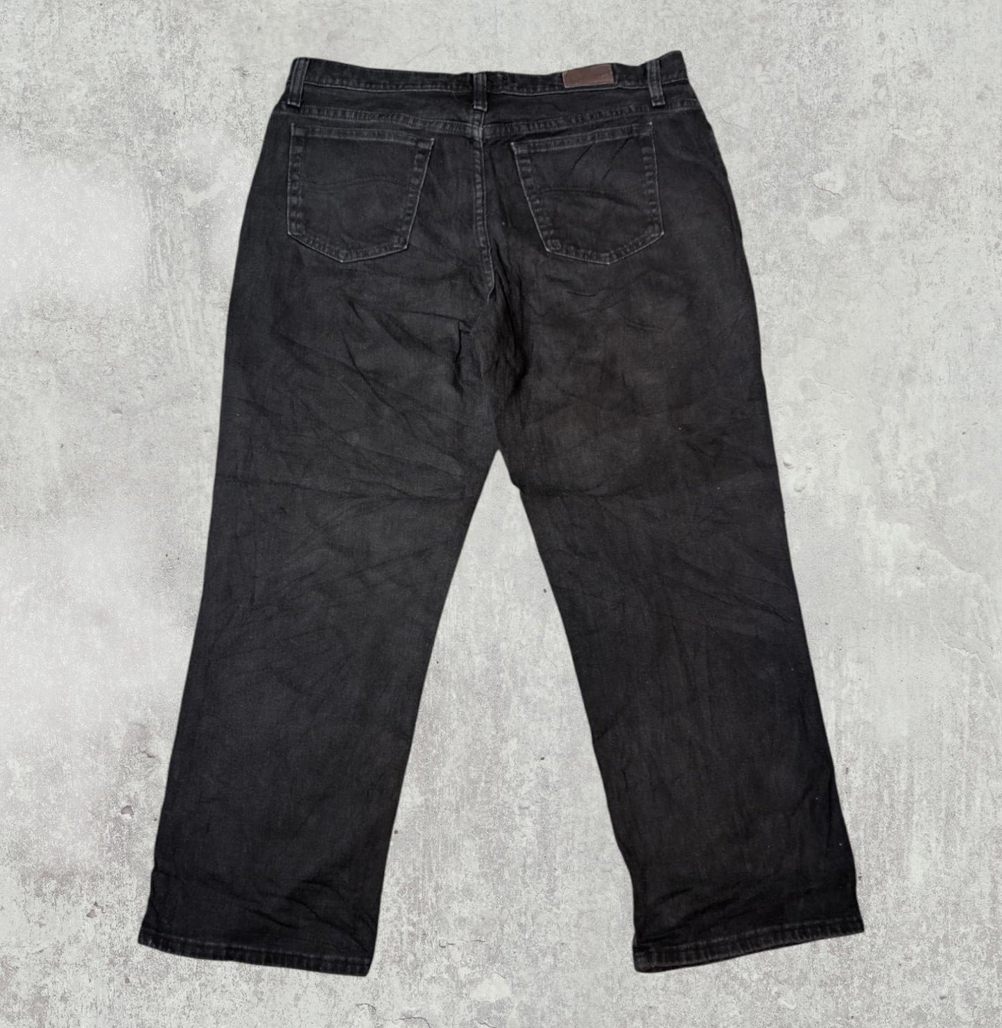 Lee Women's Relaxed Straight Jeans - Black - Size 34W 26L