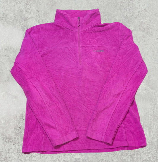 Columbia Women's 1/4 Zip Fleece Jumper - Pink - Size Large