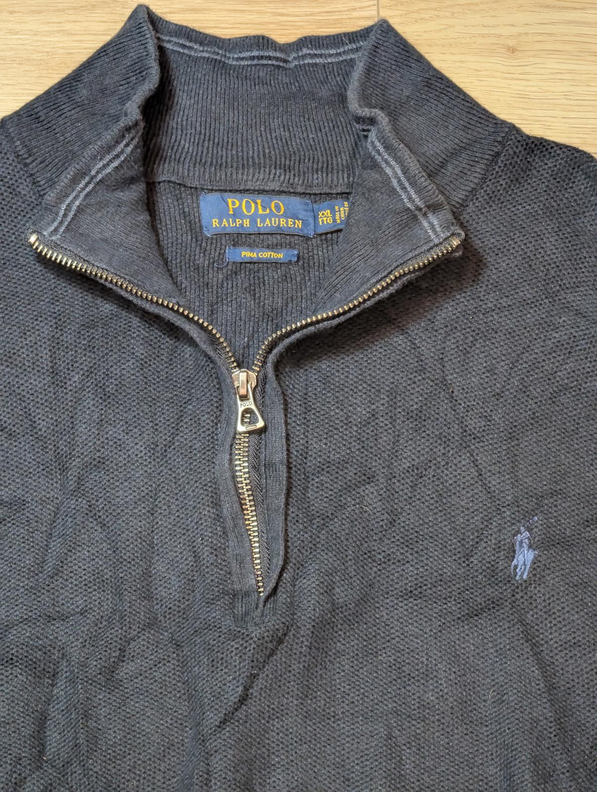 Ralph Lauren Men's Pima Cotton 1/4 Zip Jumper - Navy - Size XXL