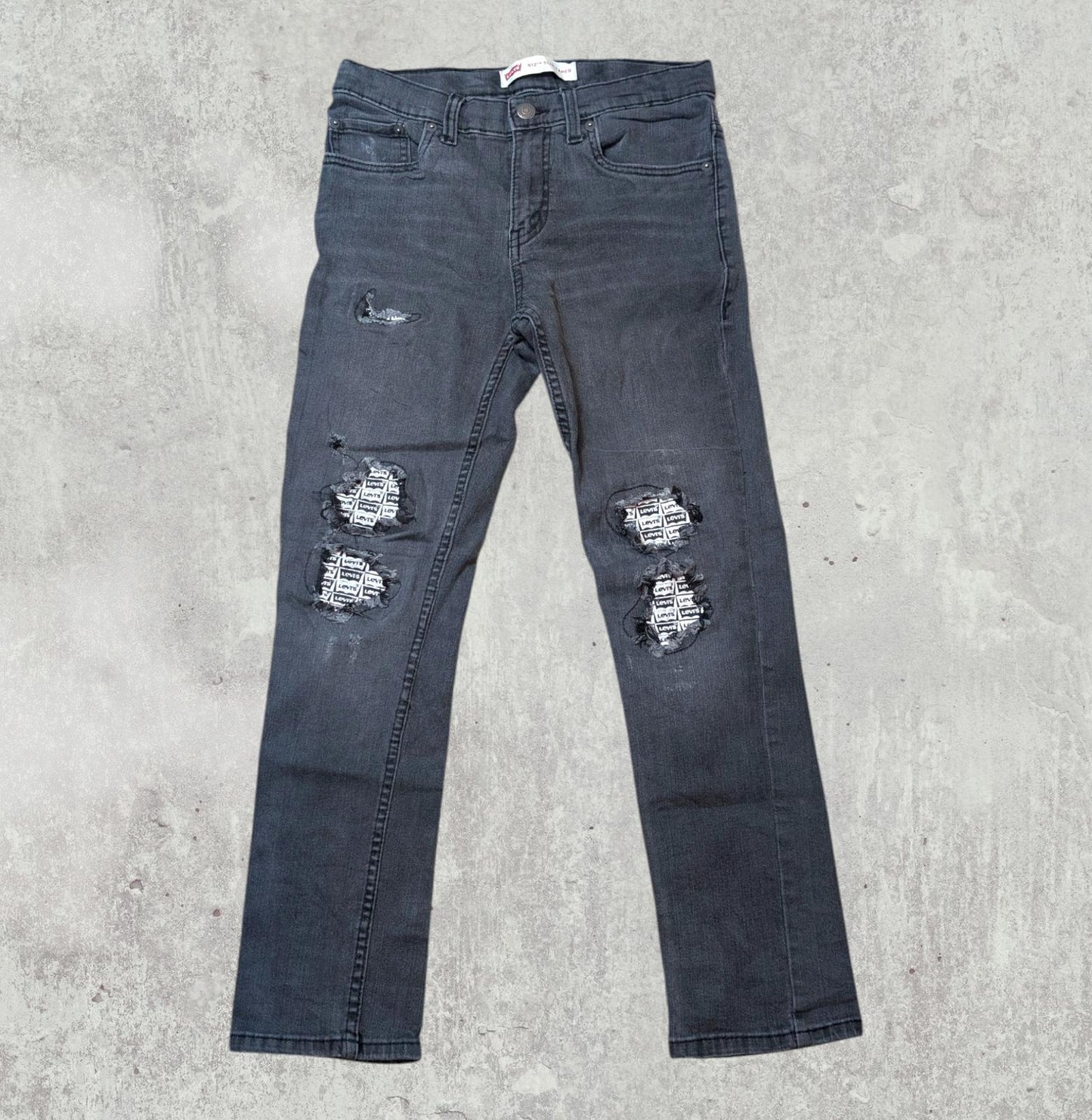 Levi's Women's 512 Slim Taper Distressed Jeans - Grey - Size 26W 26L