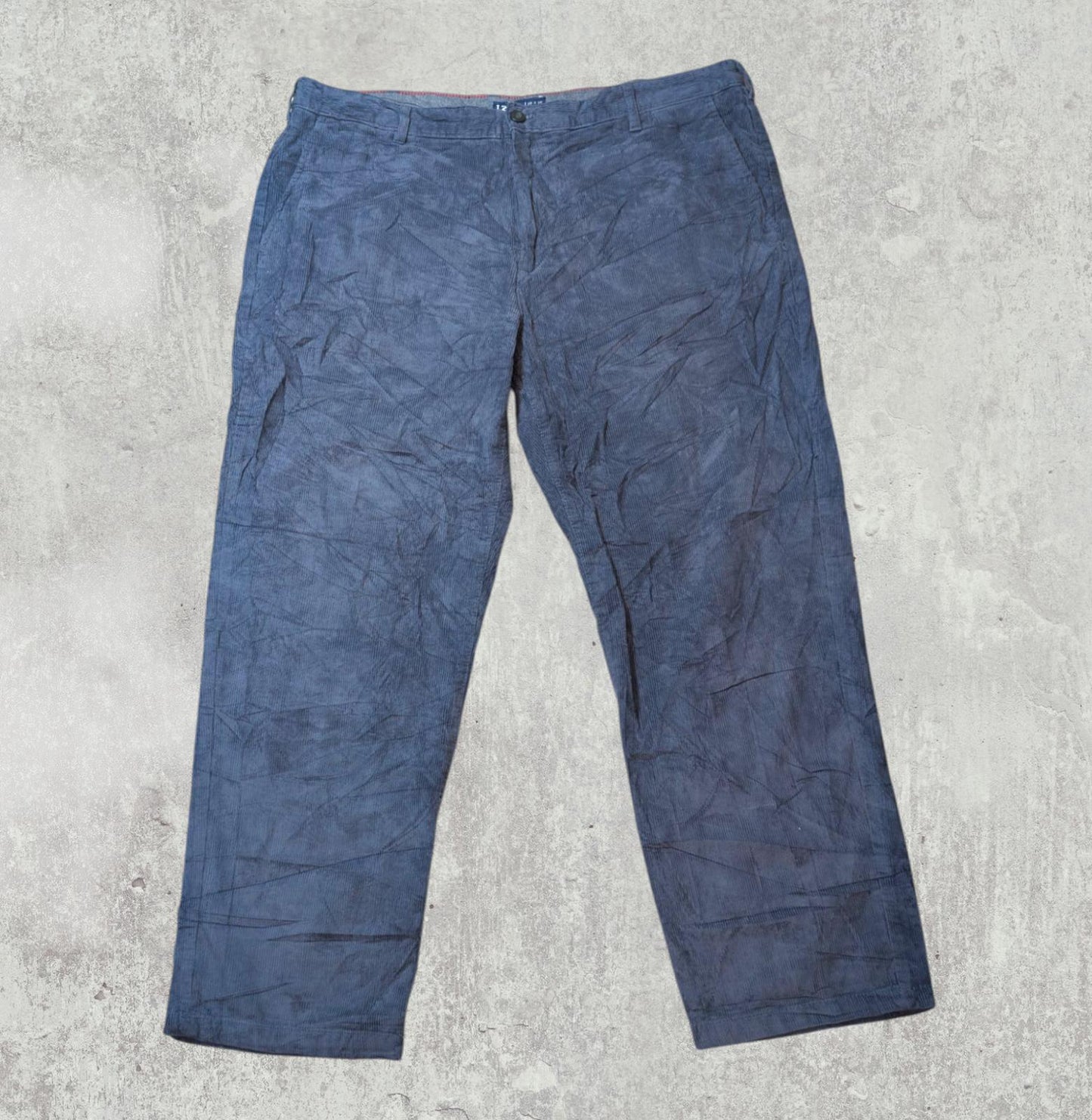 Izod Men's Straight Fit Corduroy Trousers - Blue - Size 38W 30L