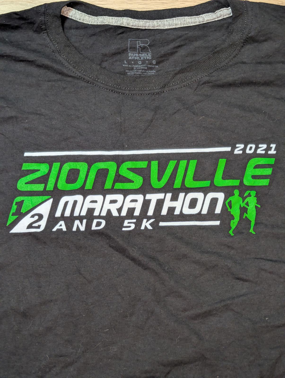 Russell Athletic Men's Zionsville Marathon T Shirt - Black - Size Large