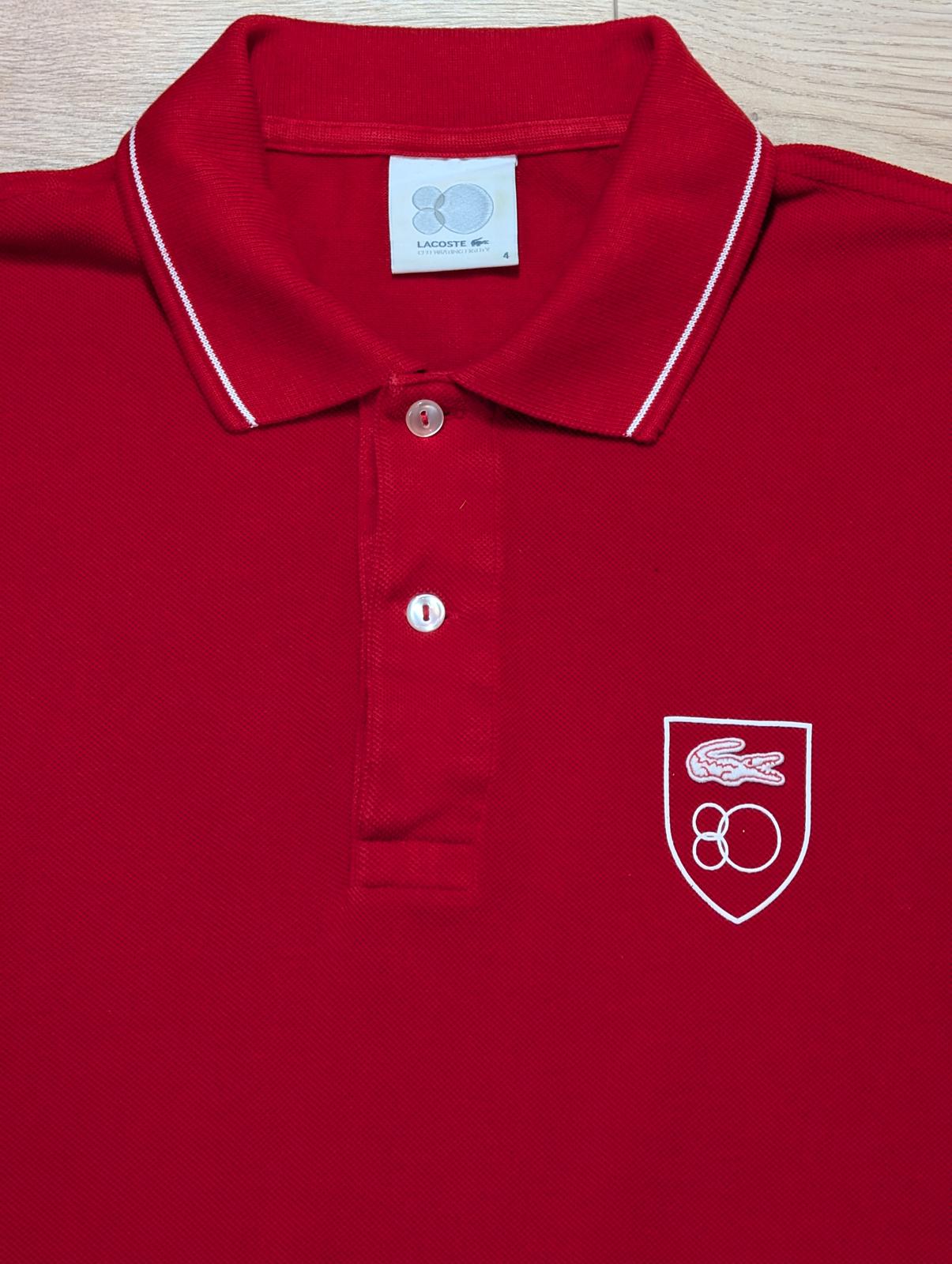 Lacoste Men's Polo T Shirt - Red - Size 4 / Medium
