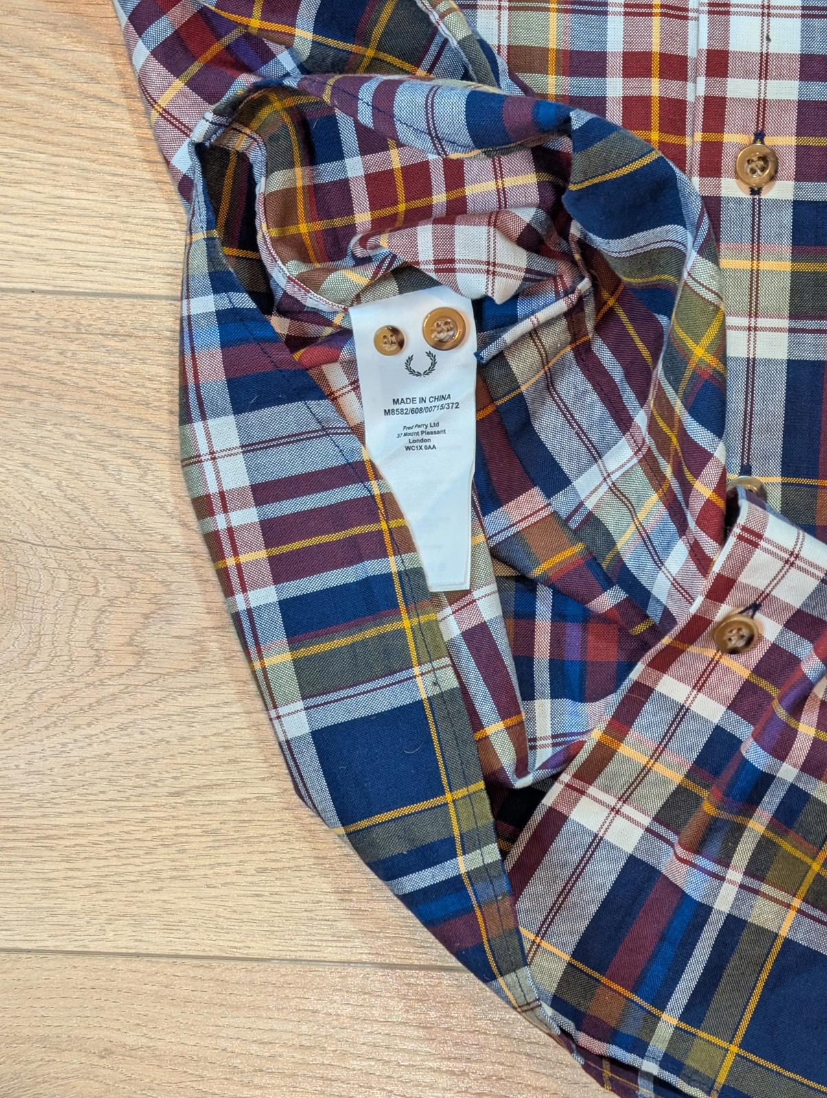 Fred Perry Men's Check Shirt - Blue - Size Small