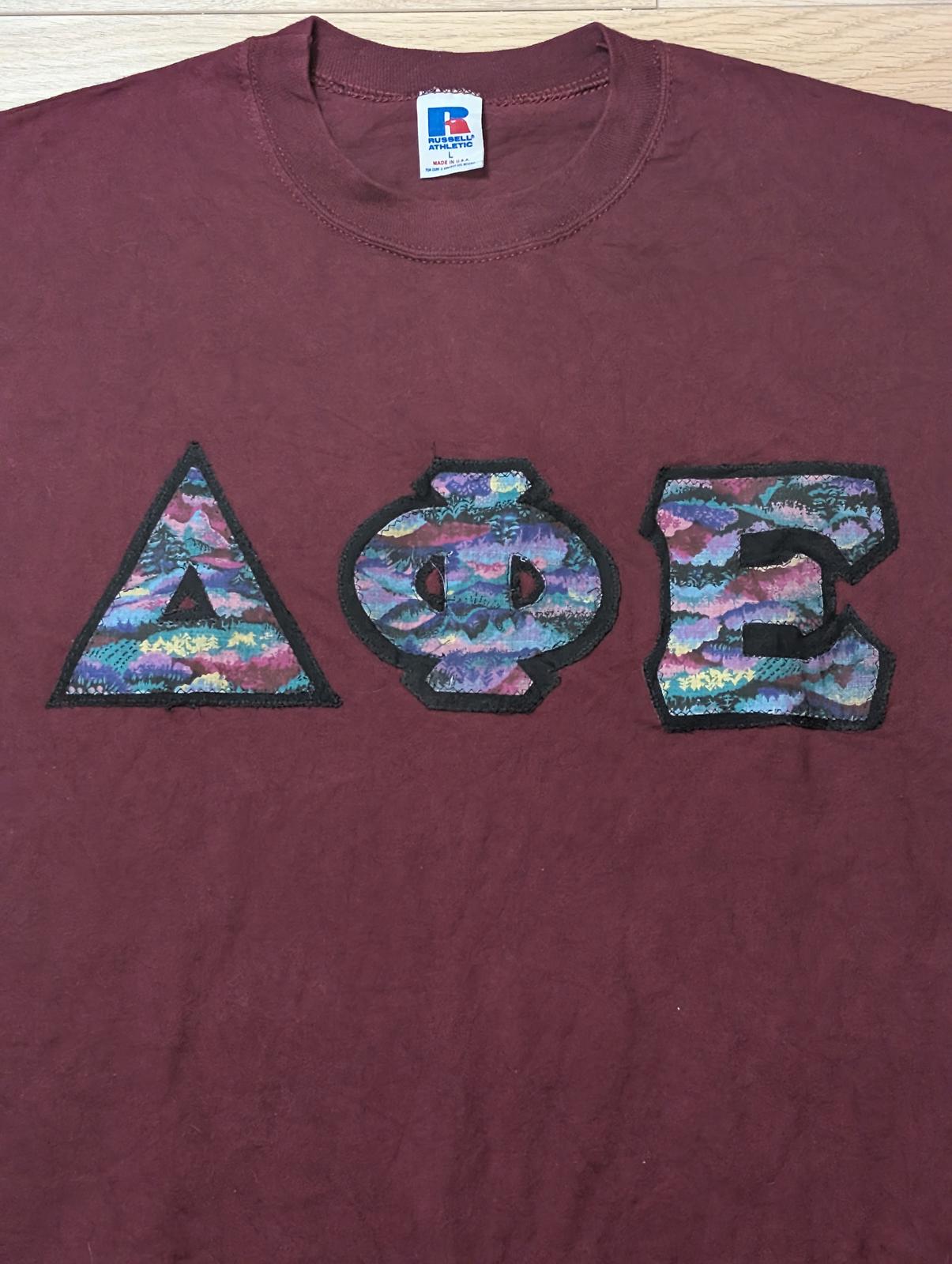 Russell Athletic Men's Delta Phi T Shirt - Burgundy - Size Large