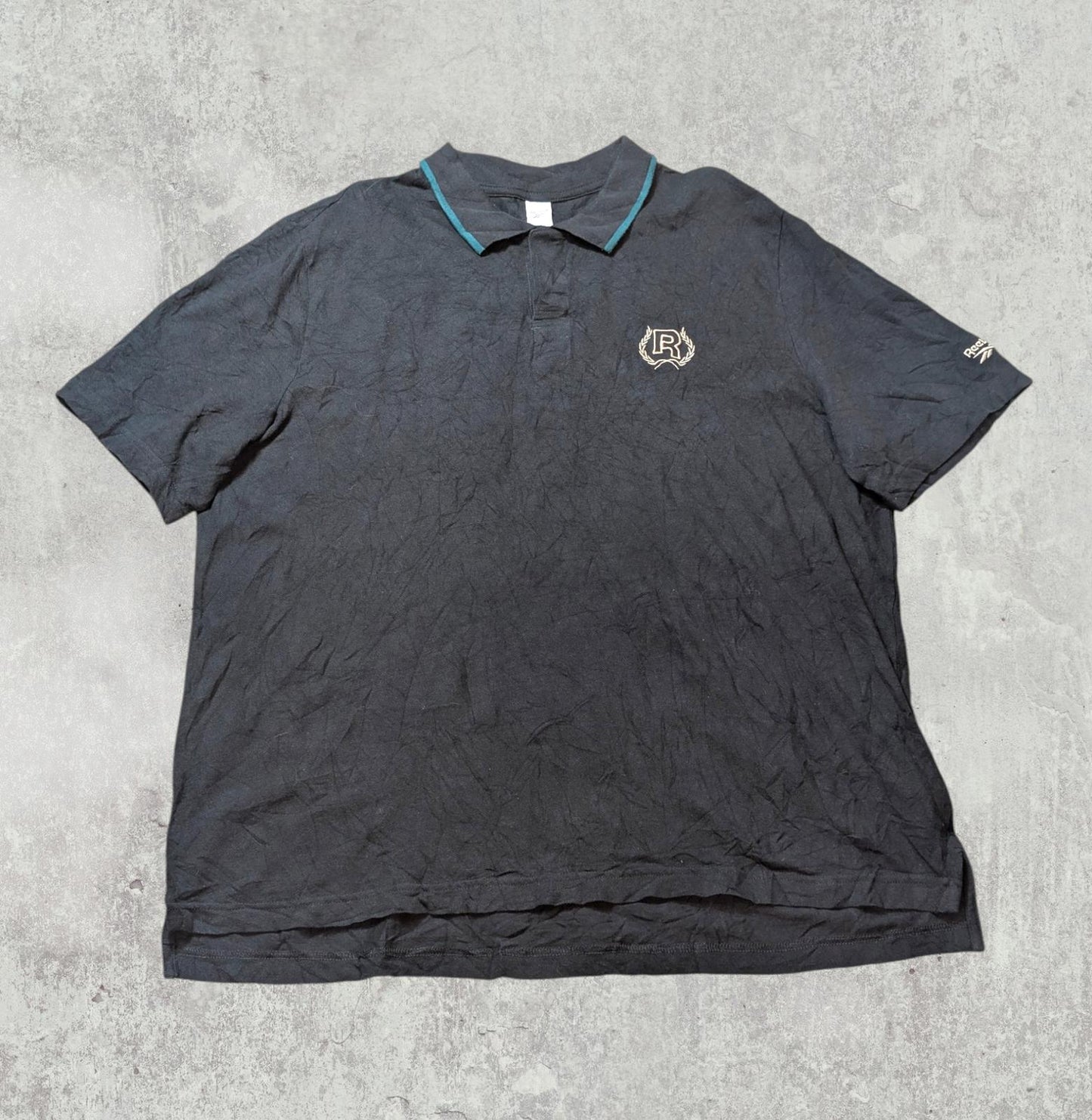 Reebok Men's Vintage Polo T Shirt - Black - Size Large