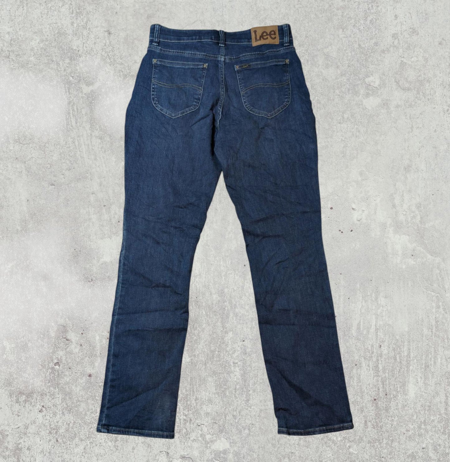 Lee Women's Straight Jeans - Blue - Size 28W 28L
