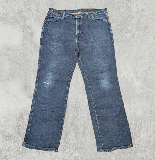 Wrangler Men's Straight Jeans - Blue - Size 36W 30L