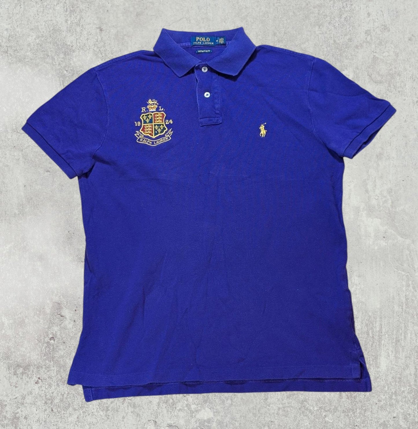 Ralph Lauren Men's Custom Slim Fit Polo T Shirt - Purple - Size Medium