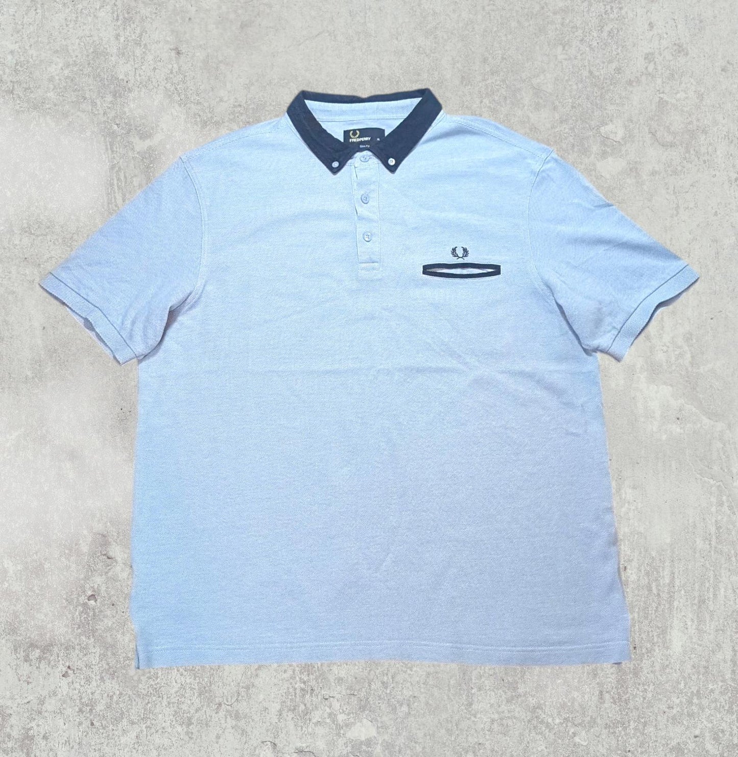 Fred Perry Men's Slim Fit Polo T Shirt - Blue - Size XL