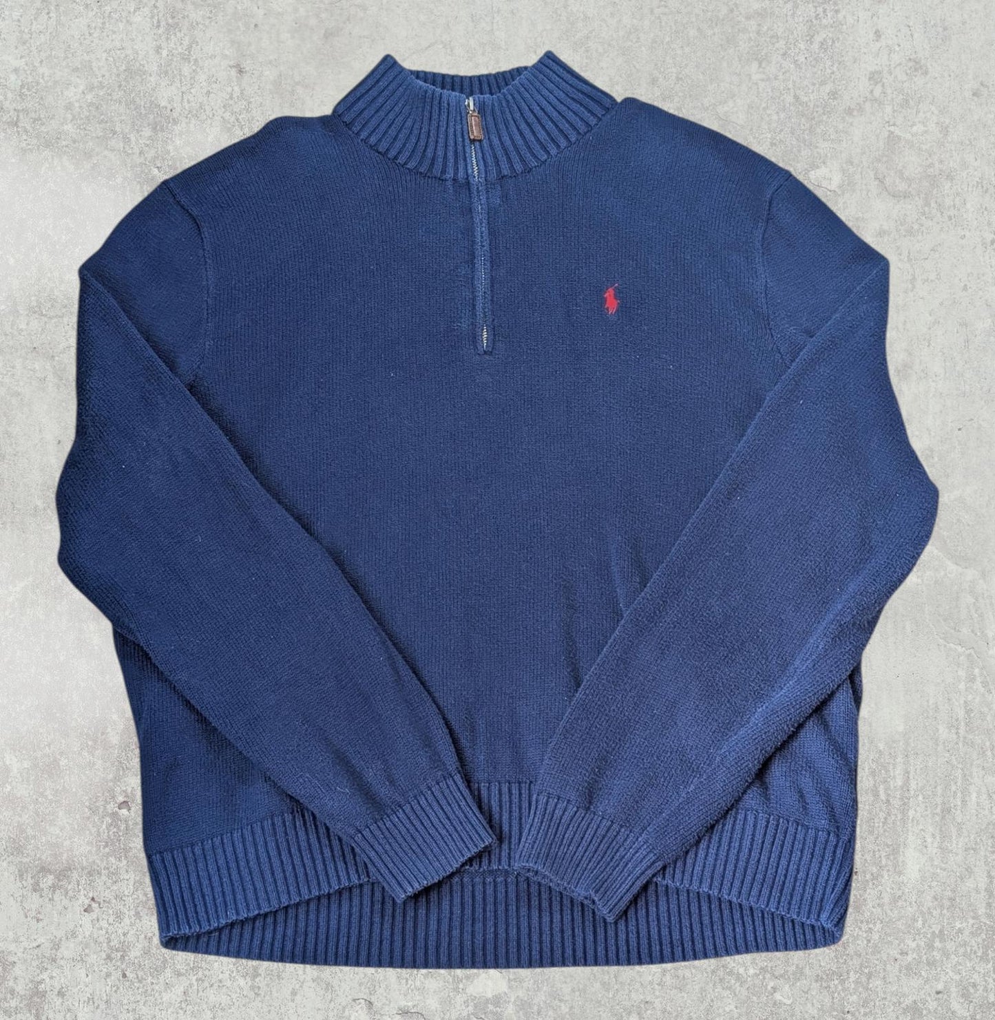 Ralph Lauren Men's 1/4 Zip Jumper - Navy - Size XL