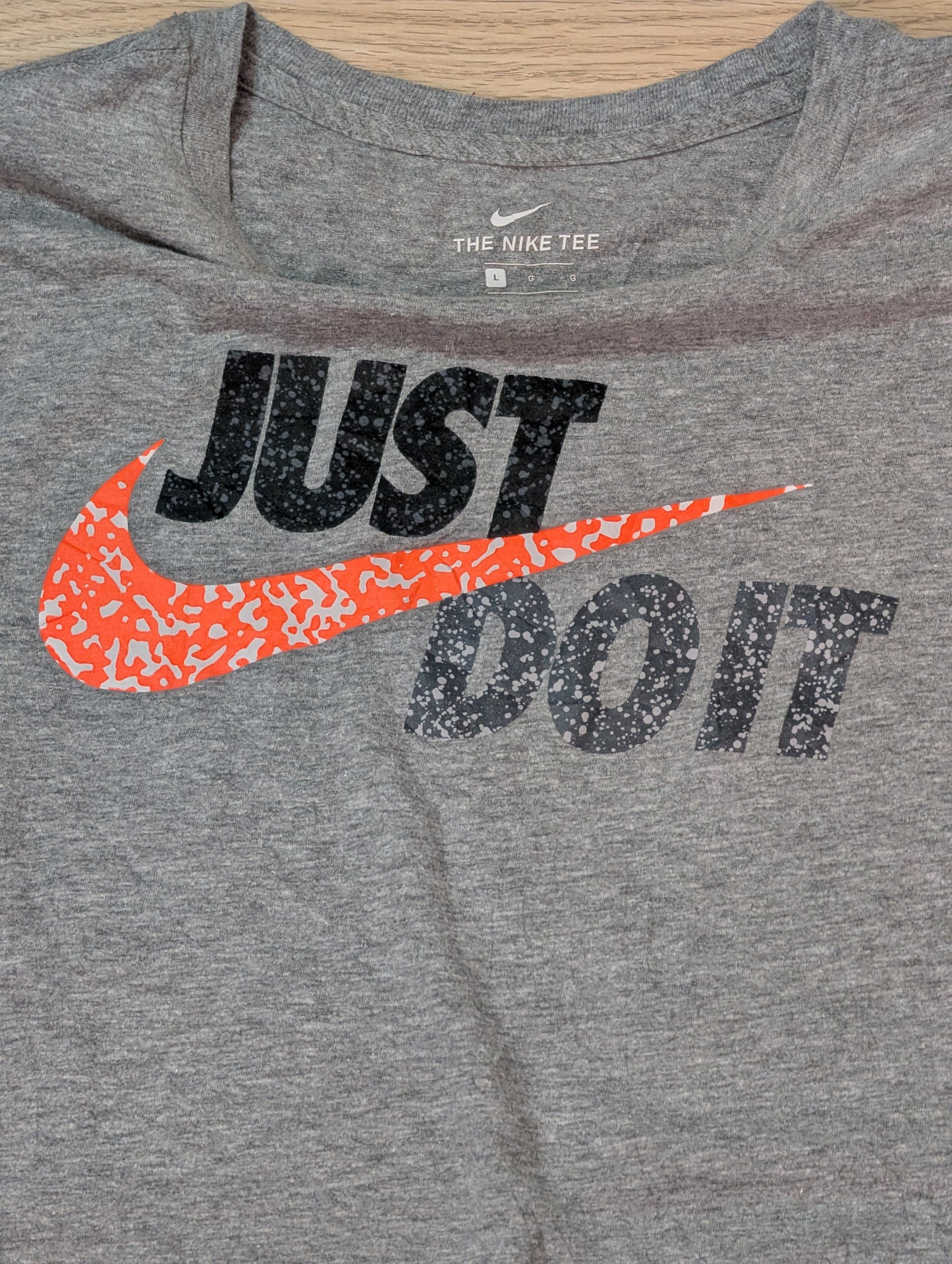 Nike Men's Just Do It! T Shirts - Grey - Size Large