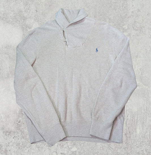 Ralph Lauren Men's Shawl Neck Jumper - Beige - Size Medium