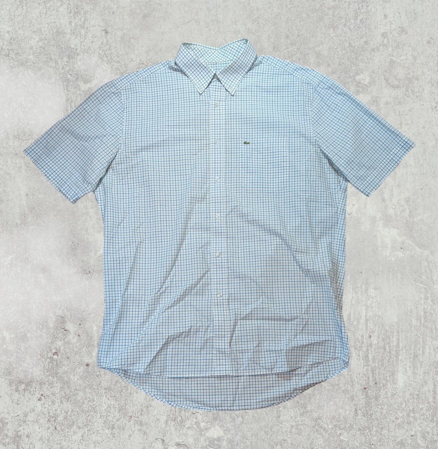 Lacoste Men's Regular Fit Check Shirt - Blue - Size Large