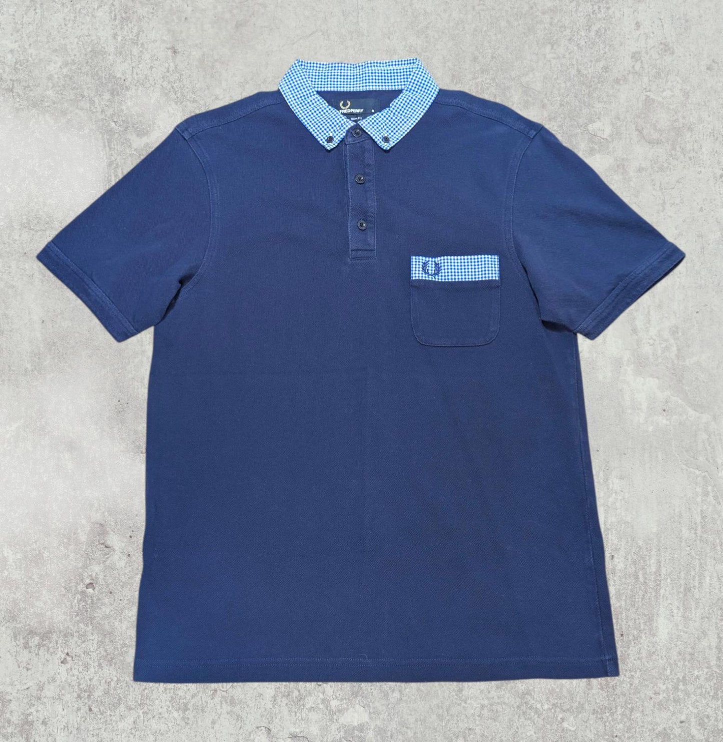 Fred Perry Men's Slim Fit Polo T Shirt - Navy - Size Medium