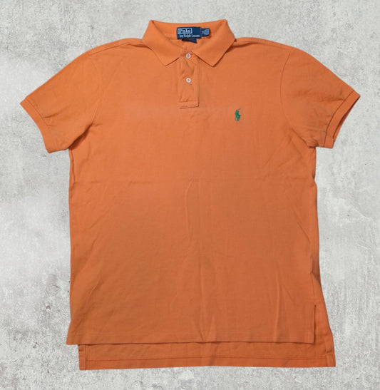 Ralph Lauren Men's Custom Fit Polo T Shirt - Orange - Size Medium