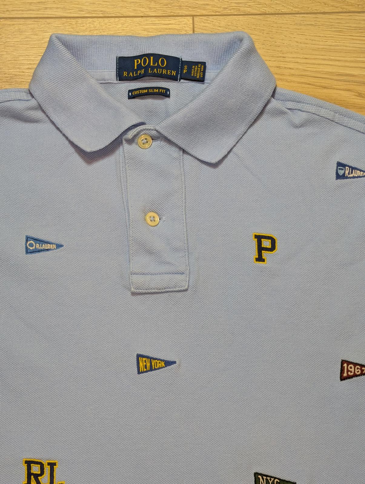 Ralph Lauren Men's Custom Slim Fit Polo T Shirt - Blue - Size Small