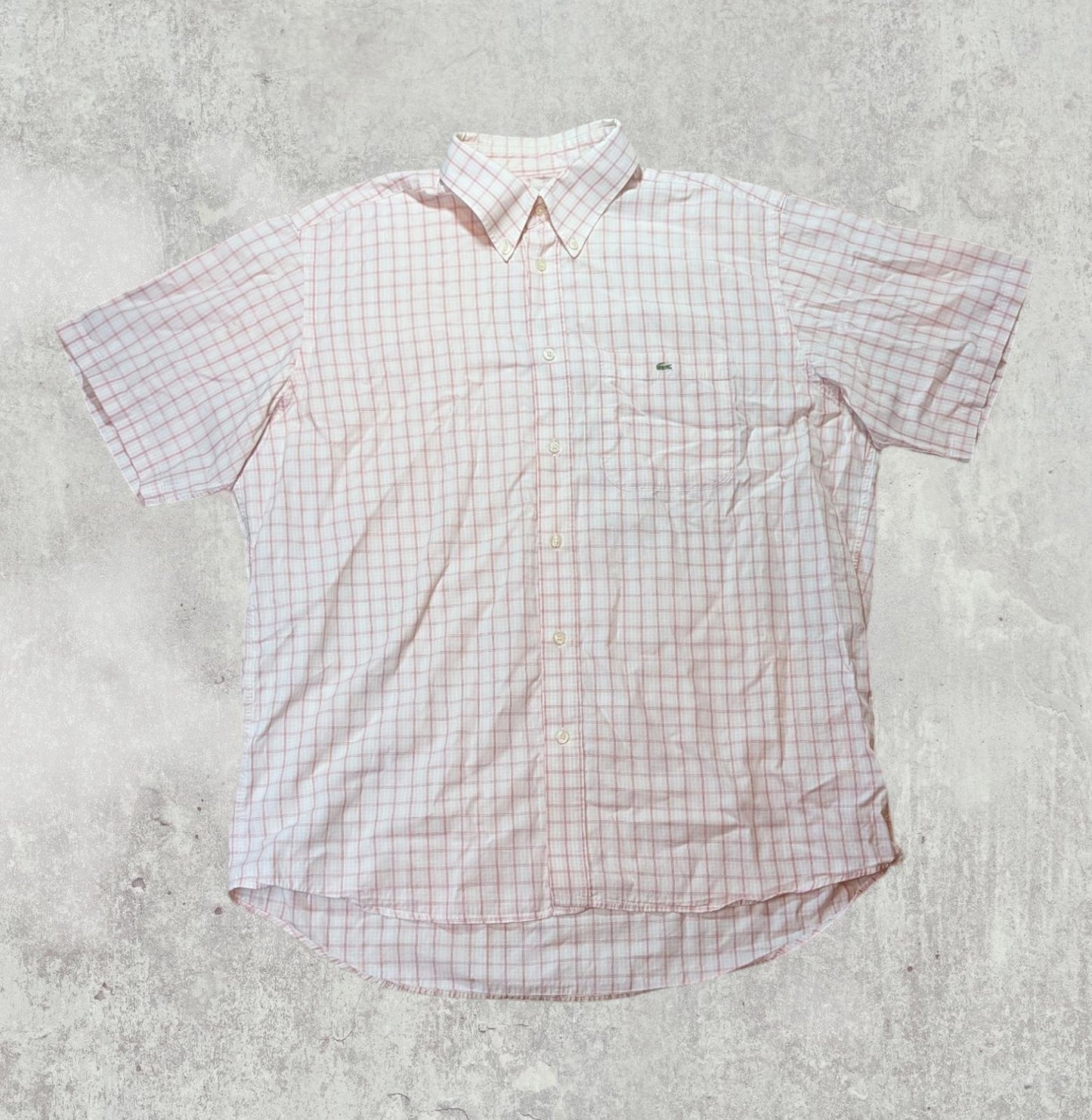 Lacoste Men's Check Shirt - Pink - Size Large