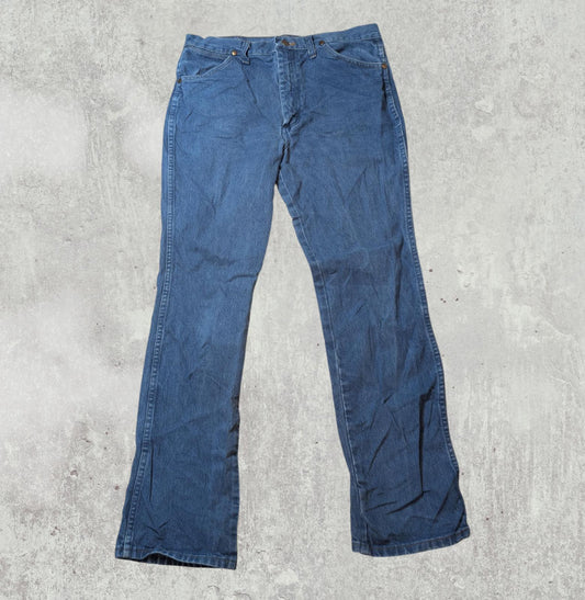 Wrangler Men's Straight Jeans - Blue - Size 32W 32L