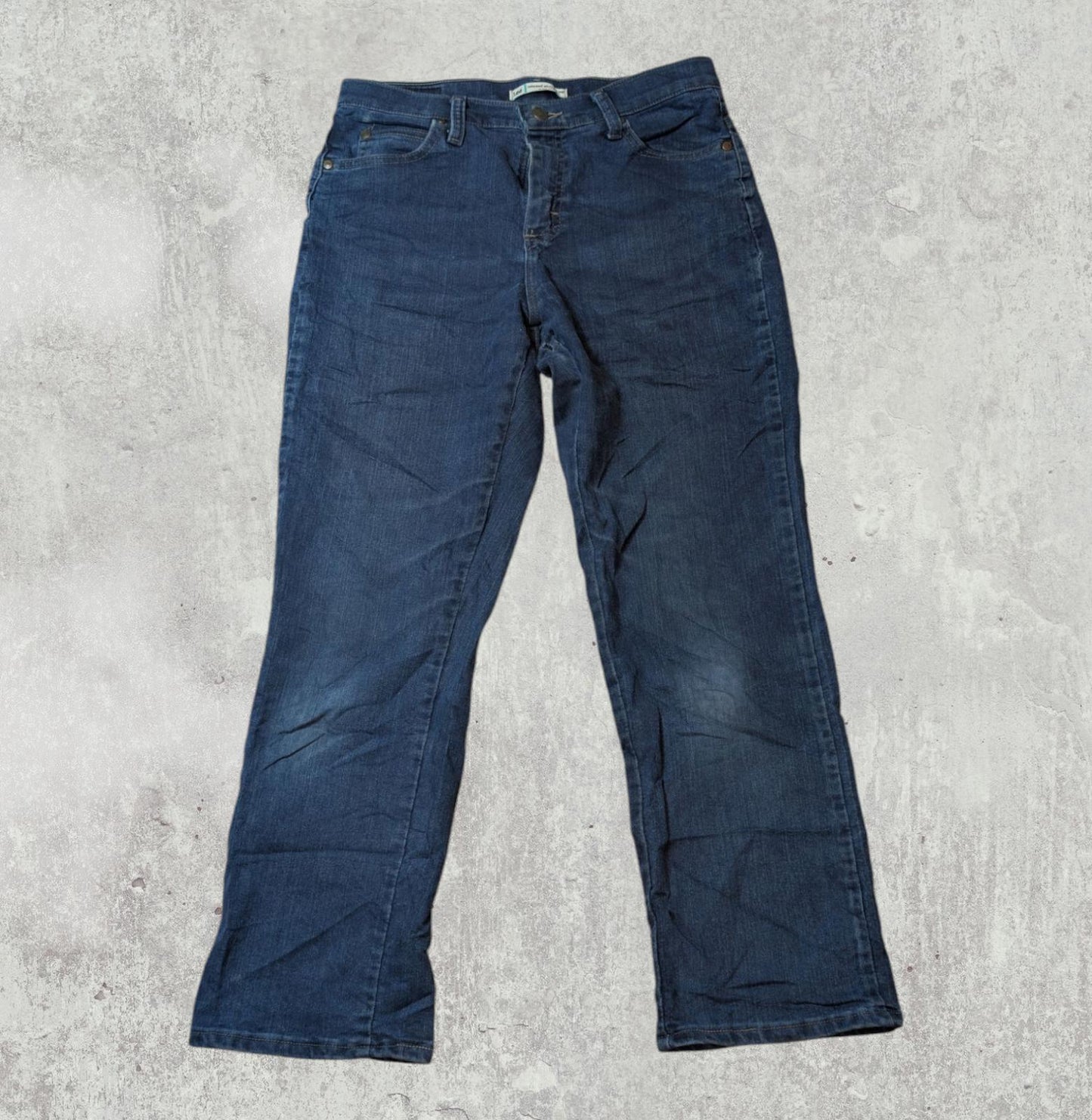 Lee Women's Relaxed Straight Jeans - Blue - Size 30W 27L