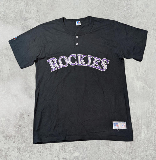 Russell Athletic Men's Colorado Rockies MLB T Shirt - Black - Size XL