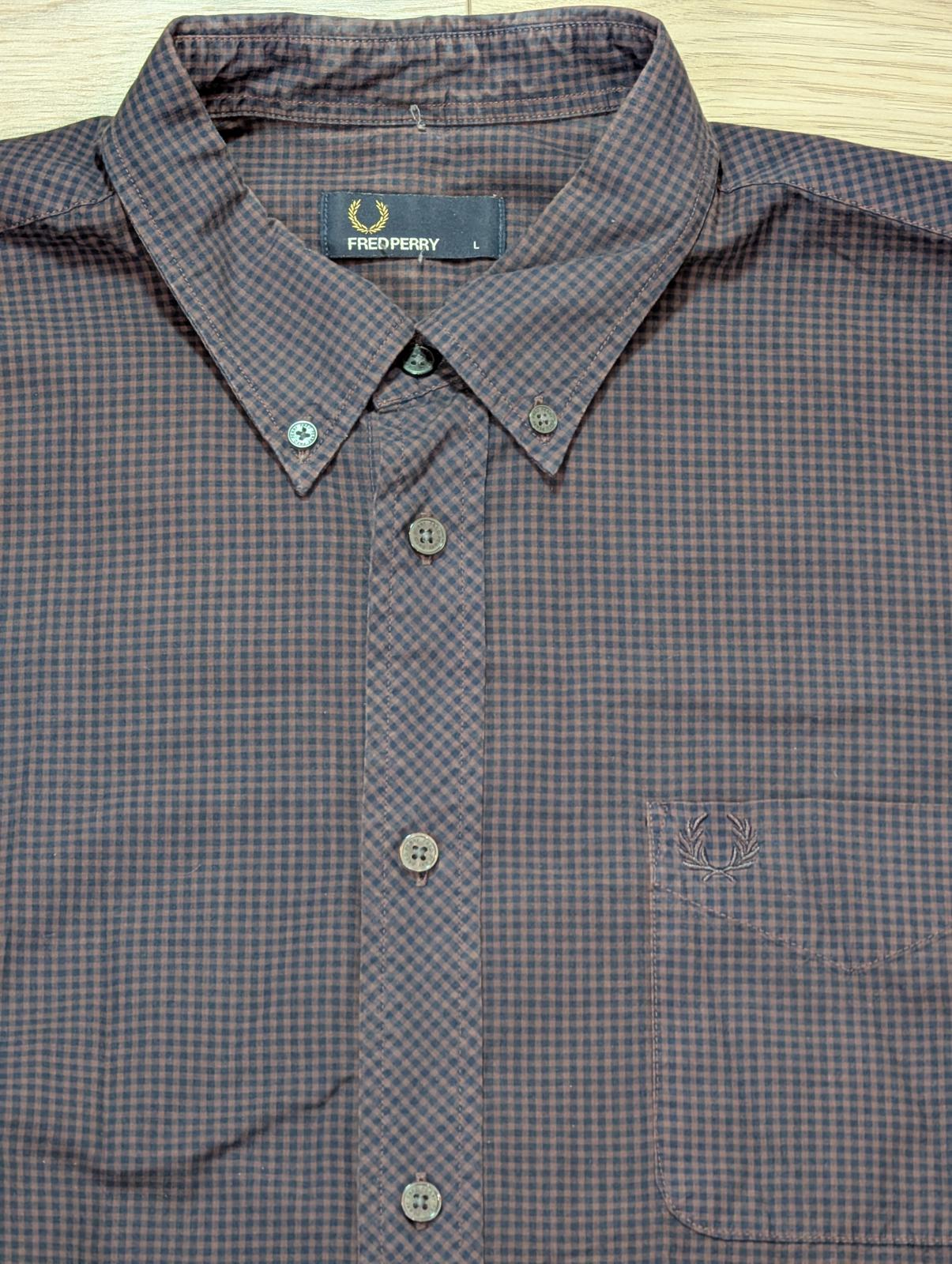 Fred Perry Men's Check Shirt - Brown - Size Large