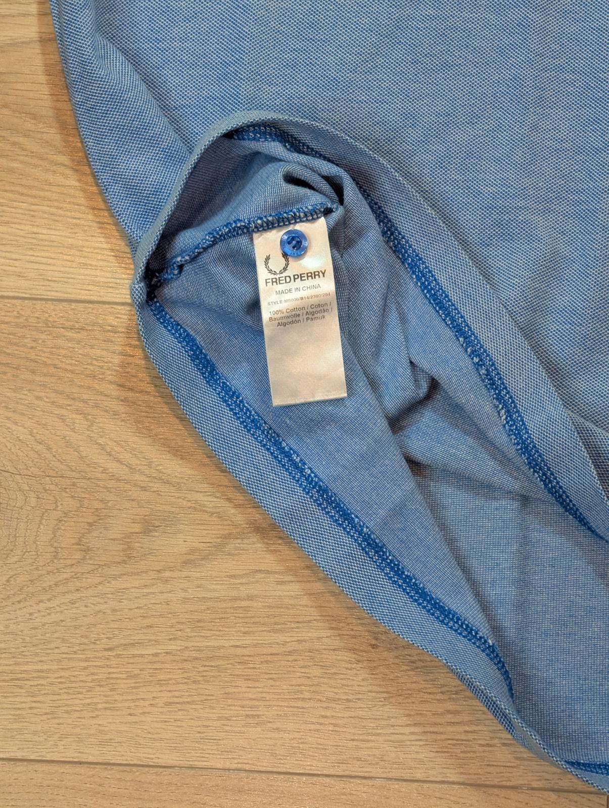 Fred Perry Men's Slim Fit Polo T Shirt - Blue - Size Medium