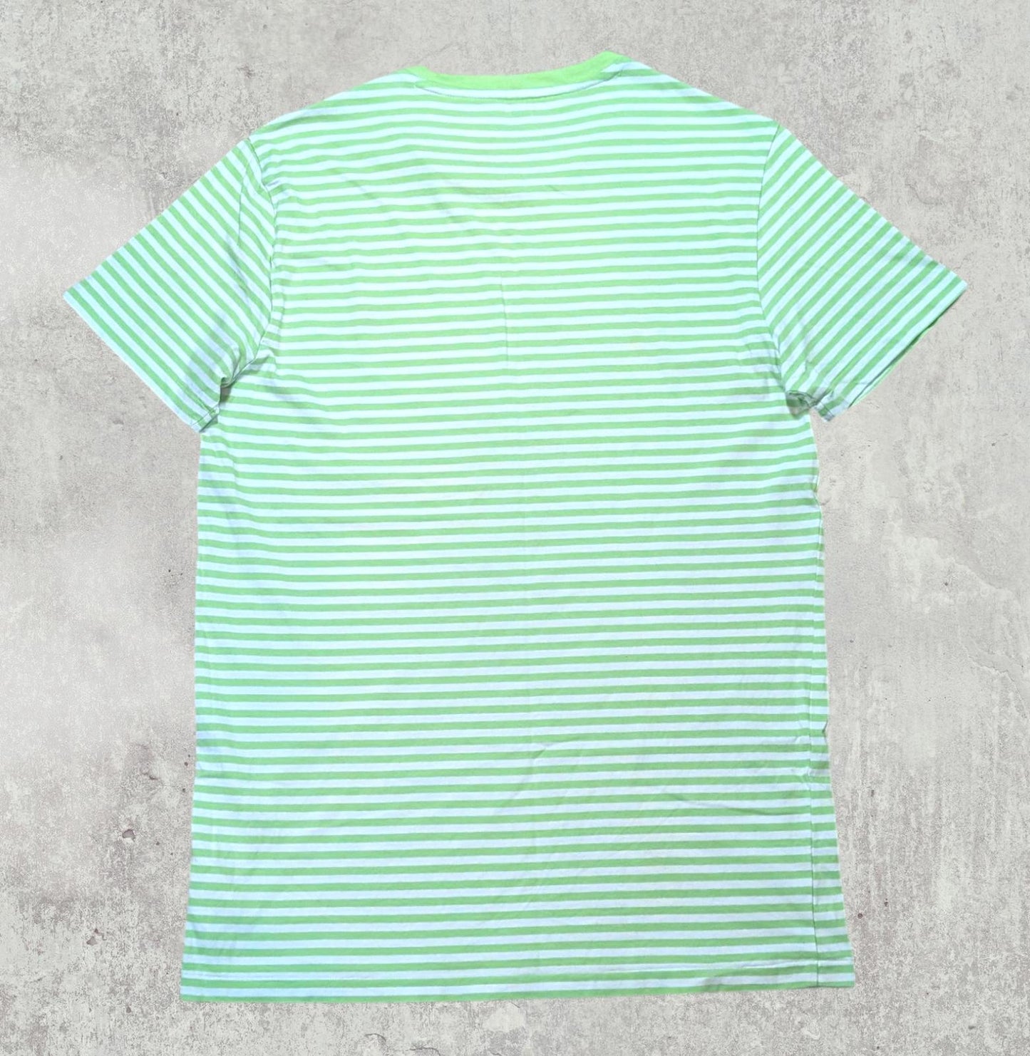 Ralph Lauren Men's Custom Fit Striped T Shirt - Green - Size Medium