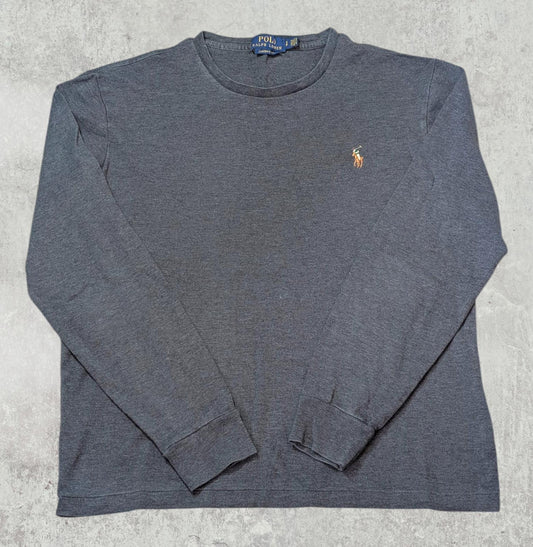 Ralph Lauren Men's Custom Slim Fit Long Sleeved T Shirt - Grey - Size Small