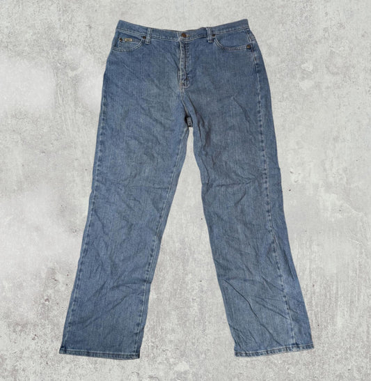 Lee Women's Relaxed Straight Jeans - Blue - Size 34W 28L