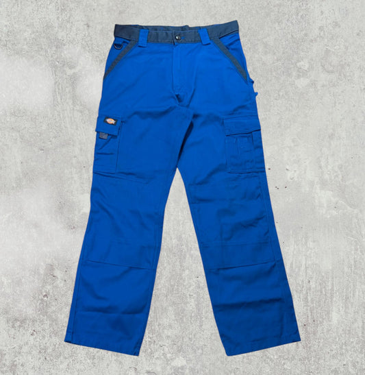 Dickies Men's Workwear Cargo Trousers - Blue - Size 33W 31L