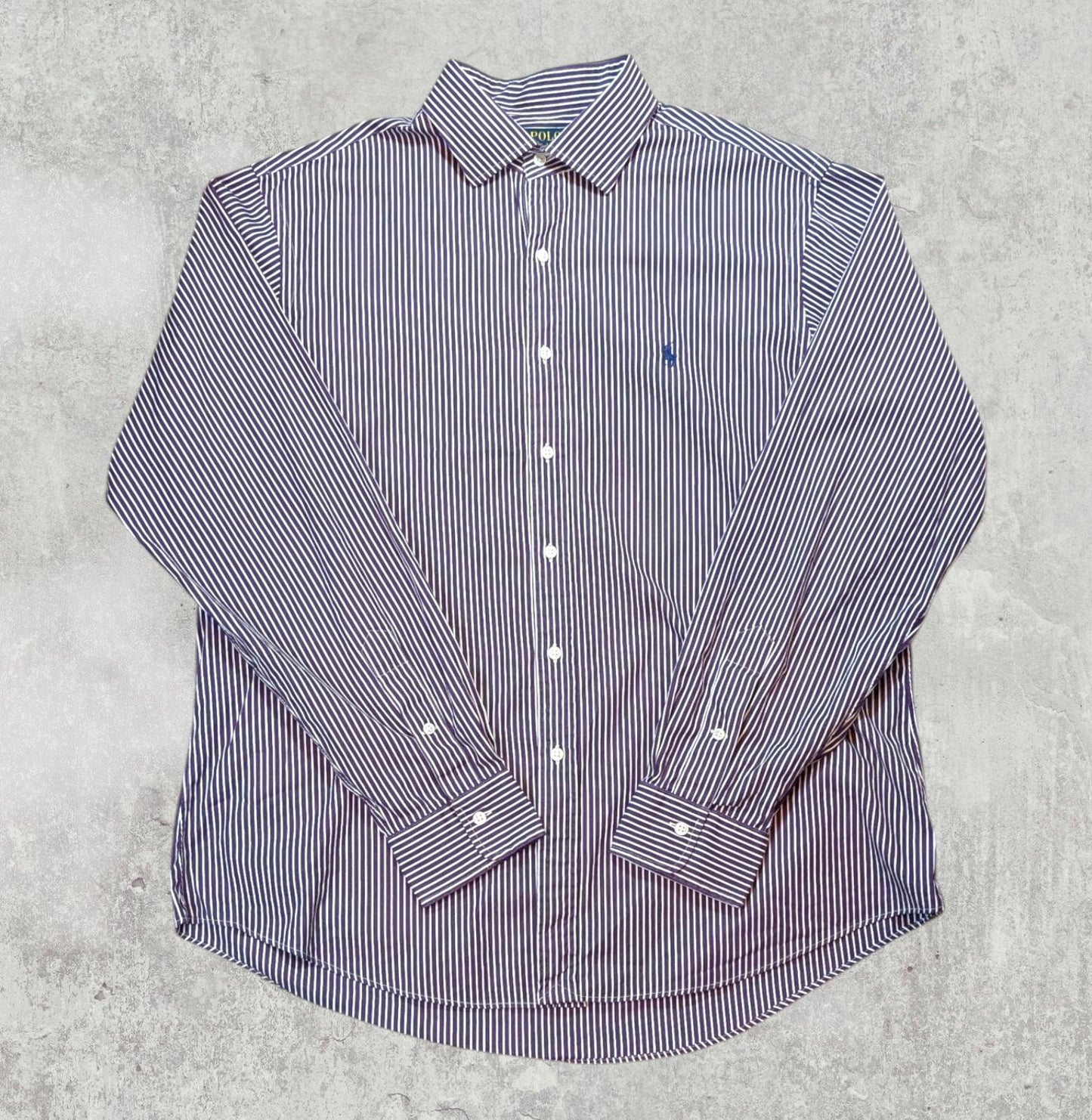 Ralph Lauren Men's Custom Fit Striped Shirt - Purple - Size XL