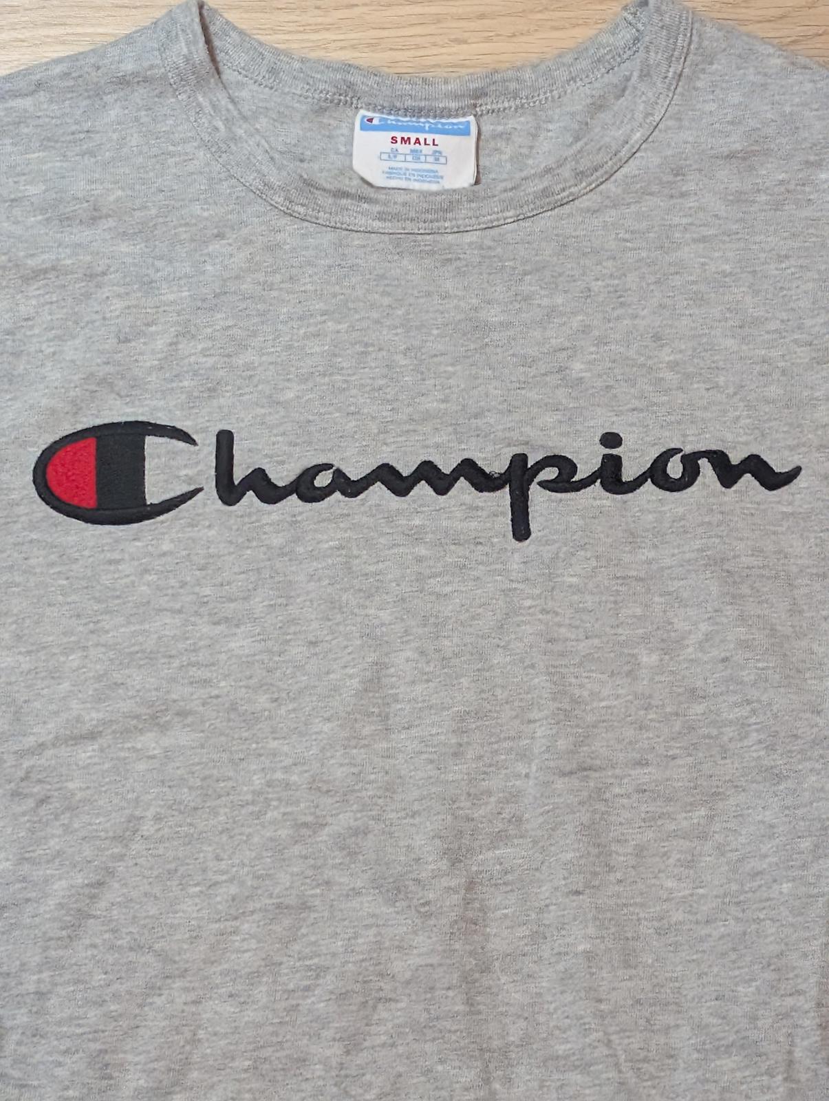 Champion Men's Long Sleeved T Shirt - Grey - Size Small