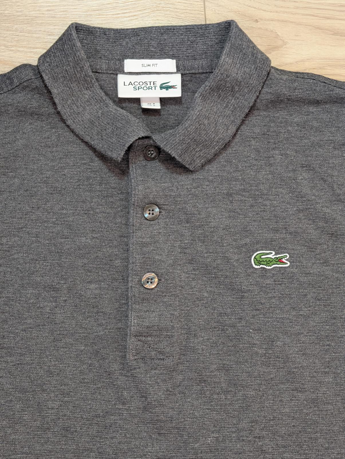 Lacoste Men's Slim Fit Polo T Shirt - Grey - Size 3 / Small