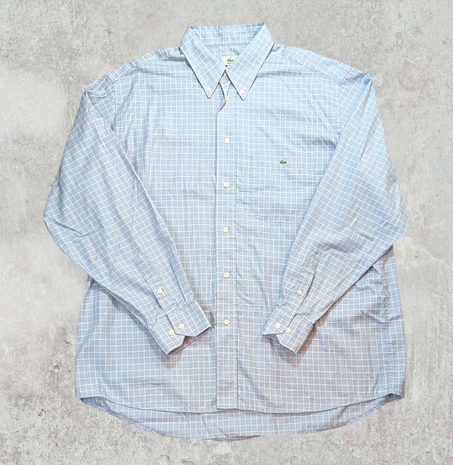 Lacoste Men's Check Shirt - Blue - Size Large