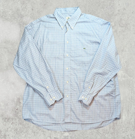 Lacoste Men's Check Shirt - Blue - Size Large
