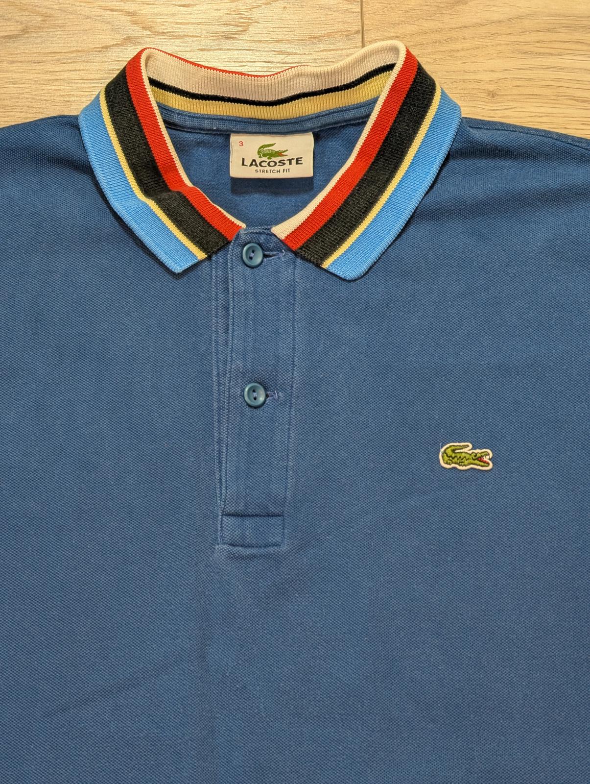 Lacoste Men's Stretch Fit Polo T Shirt - Blue - Size 3 / Small