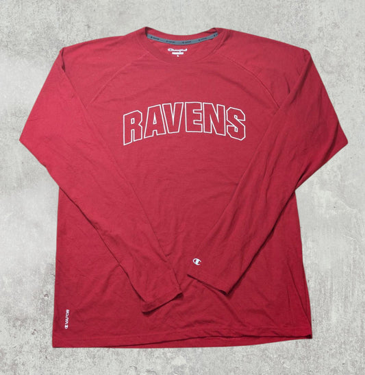 Champion Men's Power Long Sleeved Ravens T Shirt - Red - Size Large