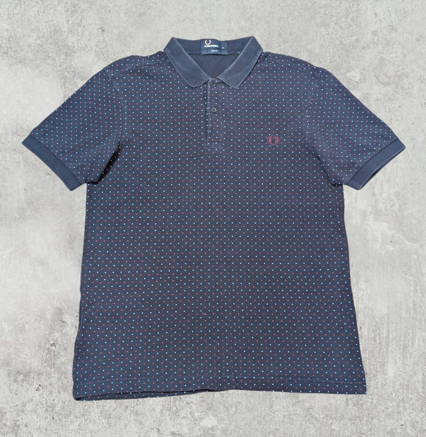 Fred Perry Men's Slim Fit Polo T Shirt - Navy - Size Medium