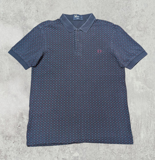 Fred Perry Men's Slim Fit Polo T Shirt - Navy - Size Medium