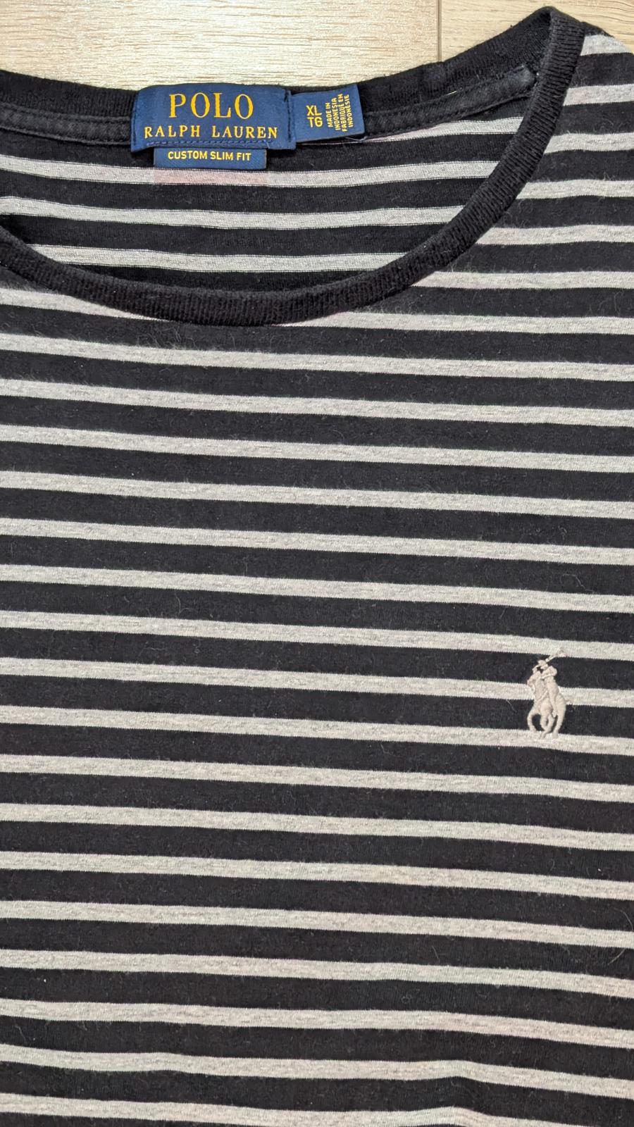 Ralph Lauren Men's Custom Slim Fit Striped T Shirt - Black - Size XL